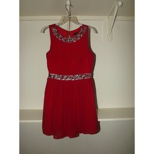 Formal Short Red Rhinestone Dress
